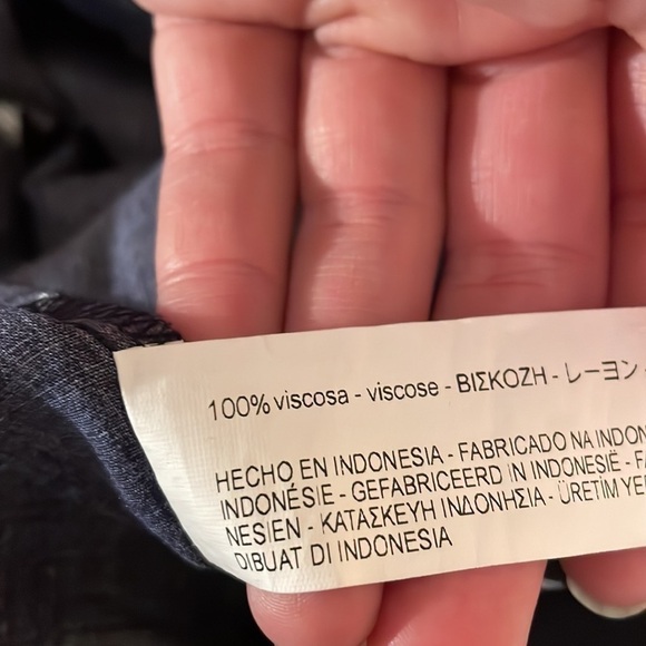 Zara women’s shirt blouse Medium top ice cream sundae print tie navy blue - Picture 8 of 9